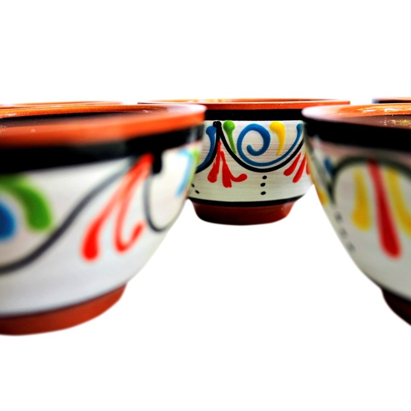 Cactus Canyon Ceramics Salsa Bowls - Spanish Terracotta White Decor