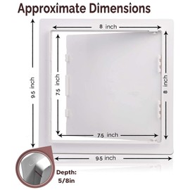 Morvat Access Panel 8x8 Inch for Drywall & Ceiling with Door, Heavy-Duty Durable ABS Plastic & Easy Install Access Box, Wall Hole Cover Plate for Plumbing & Electrical Cables & Wiring, White