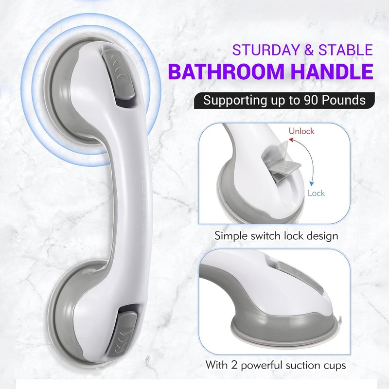 Seveston 2 Pcs Support Grab Handle for Shower Bathroom Bathtubs