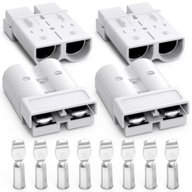 Malictele Malictele Anderson Connector, 350Amp Battery Quick Disconnect 2/0AWG 600V Heavy-Duty Winch Wiring Kit for Towing (4Pack) - Gray