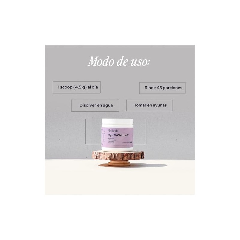 Holiherb Myo Chiro Inositol Metil Folato Suplemento Polvo Días