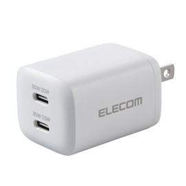 Elecom MPA-ACCP9335WH 35W Type-C 2 Port USB PD Charger Swing Plug PPS Compatible, White