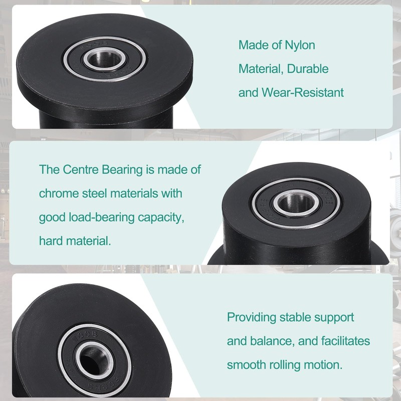 sourcing map 4 Pack Nylon Machined Wheels/Rollers Gym Replacement Wheels