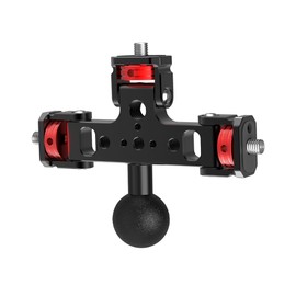 CS PRIORITY Universal-Kamera-Erweiterungsplatte aus Aluminiumlegierung, 1/4-Zoll-Schraube, Dreifach-Halterung, für Stative, Selfie-Sticks (2,5 cm Kugelkopf)