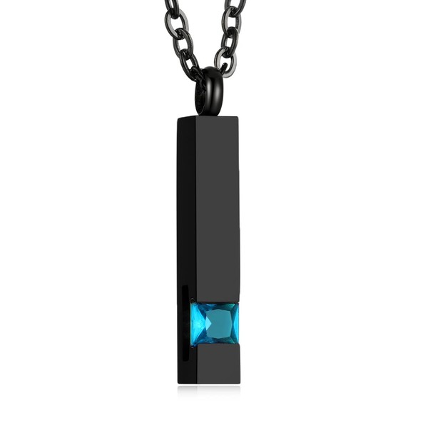 RIMZVIUX Vertical Bar Zircon Cremation Jewelry for Ashes Men Women