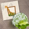 Unbranded Giraffe In Wooden Frame Animal 4'' X 4'' Square