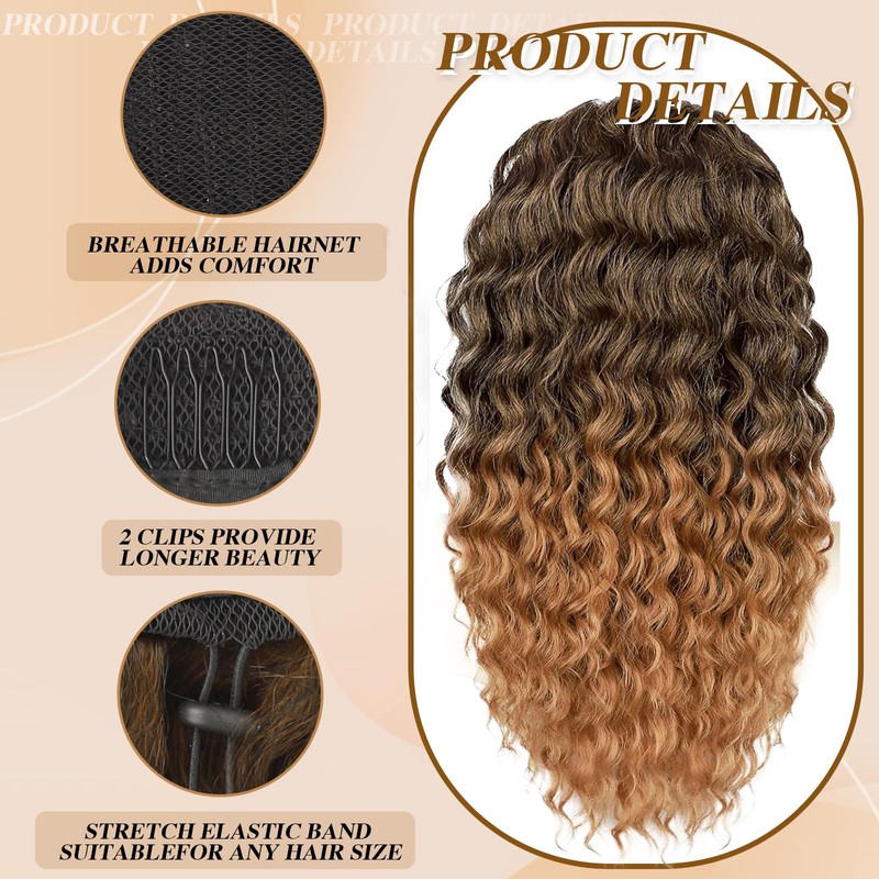 Curly Ponytail Extensions with Drawstring for Black Women Curly Clip