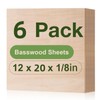 Rowood 6 Pack Basswood Sheets,12x20x1/8inch,3mm Basswood for Laser Cutting,Adult Craft