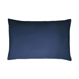 Sleepdown Pillowcase 100% Cotton Sateen Pack of Two Housewife Pillow Cover Set Anti-Allergy 300 Thread Count Luxury Bed Linen - Navy Blue - 50 x 75cm, 5056242826163