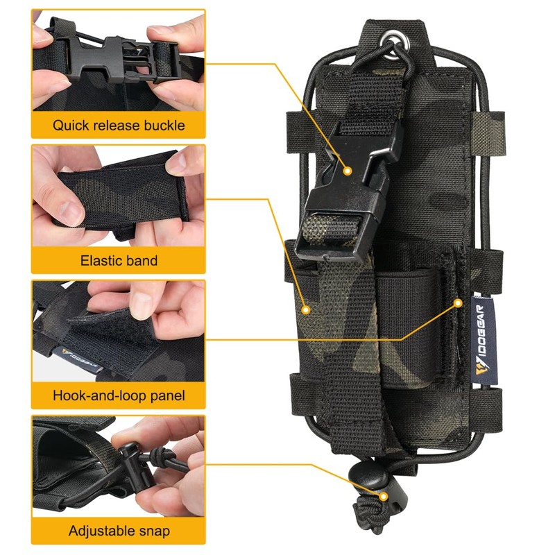 IDOGEAR Tactical Radio Pouch Molle Radio Holster for walkie talkie