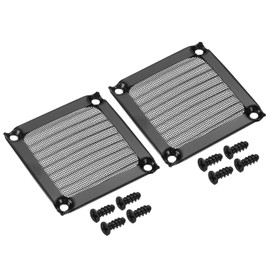 PATIKIL 60 mm Fan Filter Grille with Screws 2 Pack Aluminium Frame Stainless Steel Mesh Dustproof Cover for Computer Case Black
