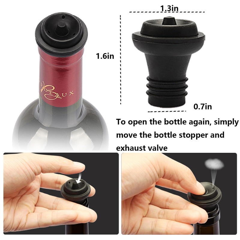 Wine Stoppers Vacuum, Rubber Wine Stoppers for Bottles Silicone Wine
