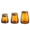 Kosta Boda Bruk Amber Canister/Storage Jars, Set of 3.,