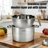 Double Boiler Pot Set with Silicone Spatula, 2000ML/2.1 QT Chocolate