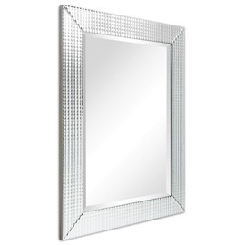 Empire Art Direct Wall Solid Wood Frame,1"-Beveled Center Modern Mirror for Bathroom,Vanity,Bedroom,Ready to Hang, 30" x 40", Clear