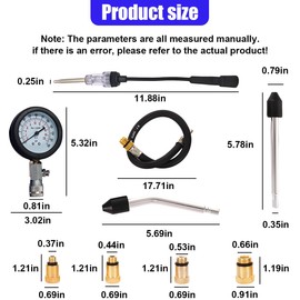 Tuxihapp 9PCS Petrol Engine Cylinder Compression Tester Kit with Spark Plug Tester, 0-20 Bar & 0-300 PSI Compression Gauge Car and Motorcycle Engine Testing Tool (Blue)