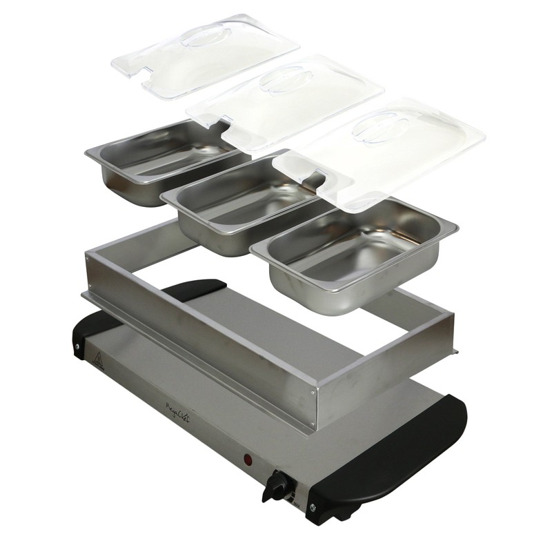 MegaChef Stainless Steel Easy Clean Buffet Server & Food Warmer