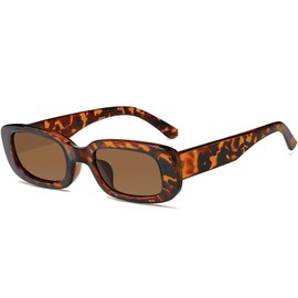 Tskestvy Retro Rectangle Sunglasses for Women Men Square 90s Y2K Trendy Cool Glasses Fashion Aesthetic Thin Accessories