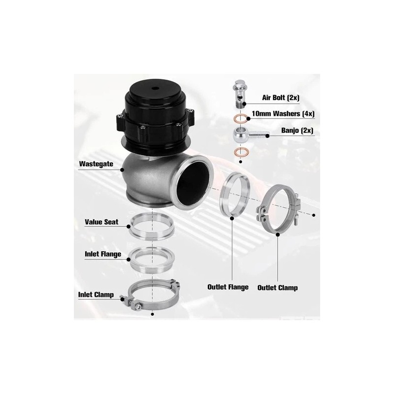 Hiwowsport 44MM Wastegate External Turbo W/ TIAL V-Band Flange Spring