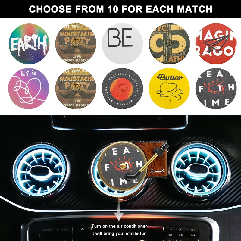 ZOKYUYS Record Player Air Freshener Car Vent Clip - Retro