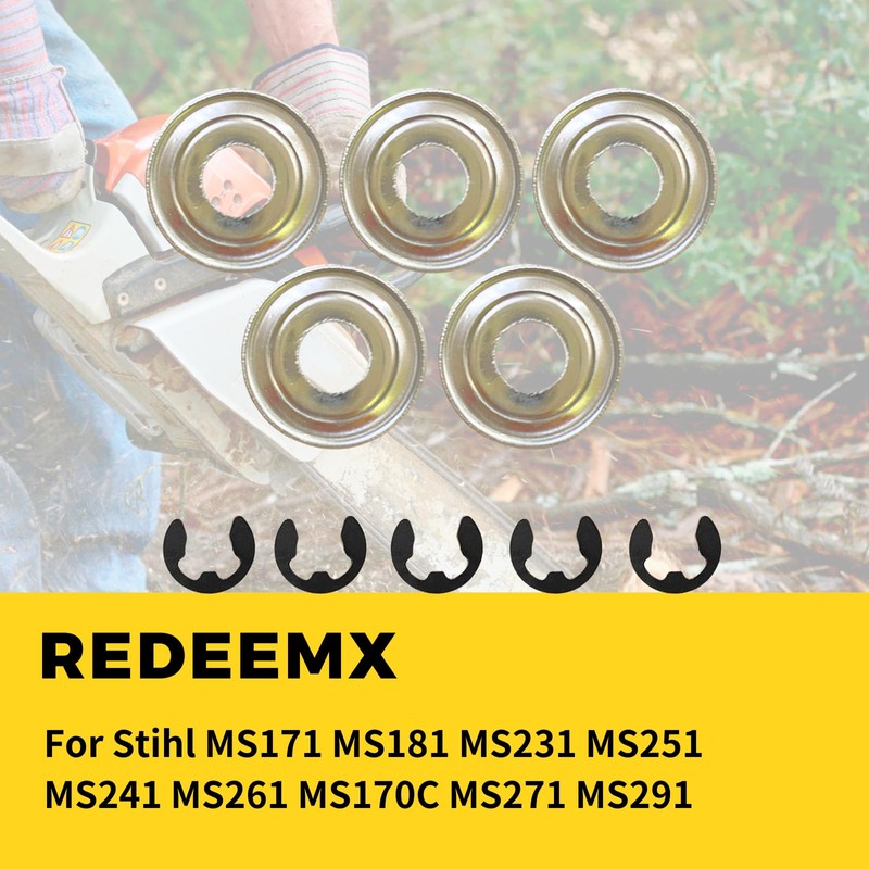 REDEEMX 5 Pack MS180C Chainsaw Sprocket Clutch Drum E-Clip 8x1.3