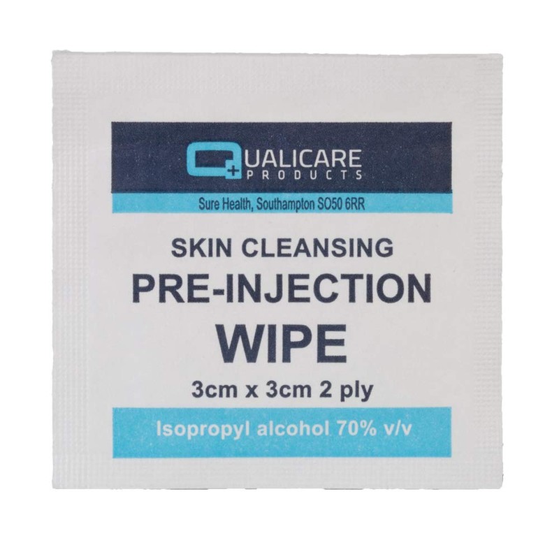 Pre-Injection Wipes Swabs (Boxed) 70% Alcohol x 100