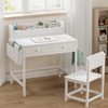 BOLUO White Kids Desk and Chair Set for 5-8 Year