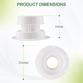 Janhemei RV Plumbing Vent Covers for Roof, 2 Pack White Roof Vent Cap with Screws for Trailer, Camper, Motorhome, Camper Vent Cover Kit for 1 to 2 3/8 Inch Pipe