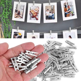 300 Piezas Clips de Fotos Pinza de Madera para la Ropa Clips de Decoración Mini Clavijas de Madera para Papel Fotográfico Scrapbooking Oficina en Casa