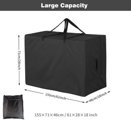 Foldable Mattress Bags, Triple Foldable Mattress Topper Bag, Waterproof 420D Oxford Fabric Carry Bag for Triple Folded Mattresses(Mattress NOT Included)(155 * 46 * 71cm)