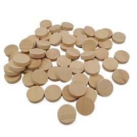 HugeDE 100 Pcs Wood Coins Natural Wooden Slices Unfinished Round Wood Circles Blank Wood Discs Small Wooden Cutouts for DIY Arts Crafts 20mm