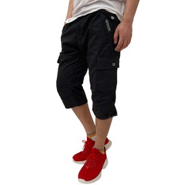 Outdoor Products Men's Half Pants, Cargo Pants, Cropped Pants, Crop Pants, 3/4 Length, Water-Absorbent, Quick-Drying, Sizes M, L, LL - Cargo Shorts black (black 19-3911tcx)