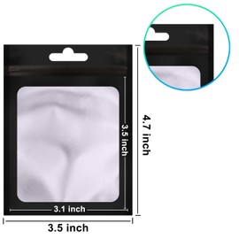 BQTQ 150 Foil Ziplock Bags Resealable Smell Proof Flat Metallic Bags for Party Favours Food Storage, Black, 9x12cm