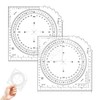 Pack of 2 Protractor, Military Plan Pointer, Template for Tactical