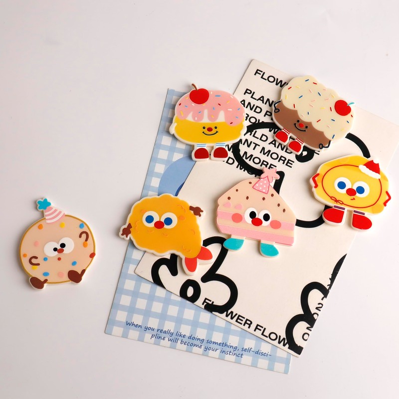 6 Pcs Cartoon Dessert Refrigerator Magnets Cute Magnets Powerful Fridge