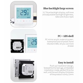 Funien Thermostat 5A 110-230 V Weekly Programmable LCD Display Touch Screen Water Heating Thermostat Room Temperature Controller