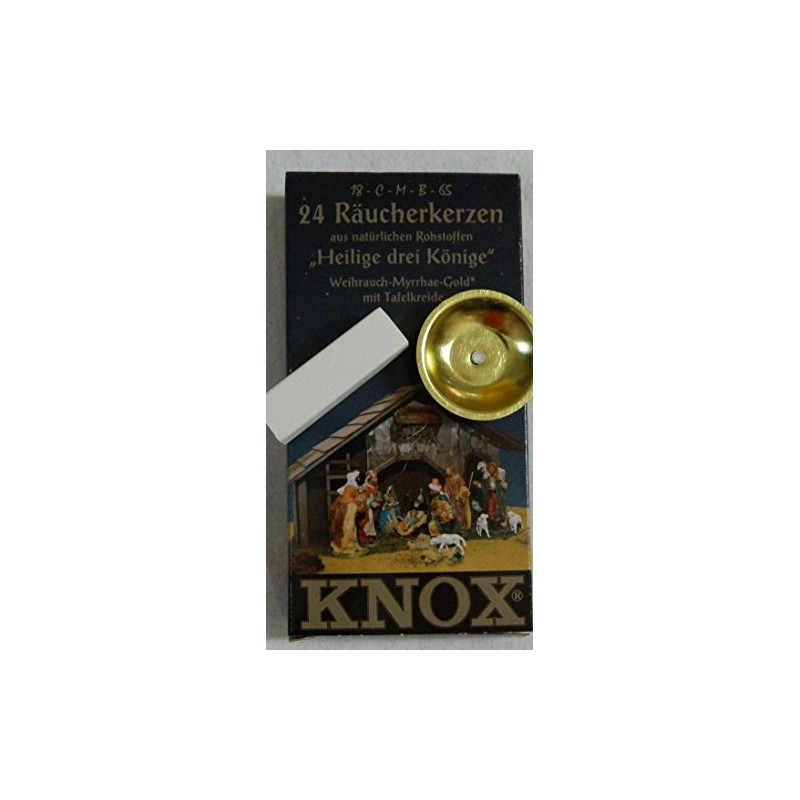 Knox Three Kings Christmas Myrrh Incense Cones with Chalk and