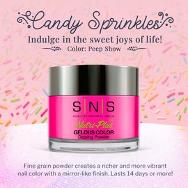 SNS Nail Dip Powder, Color Dipping Powder - Peep Show (Pink), CS211 - Long-Lasting Nail Color Lasts 14 Days - Low-Odor & No UV Lamp Needed - 1 oz.