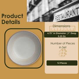 Steelite Sauce Snack Bowls, Creations Grigio Salinas Premium Melamine, Ramekins for Serving Small Portions, Commercial Foodservice and Restaurant Use, 4.7" D, 1" Deep, 5 oz, Brown Taupe, Set of 12