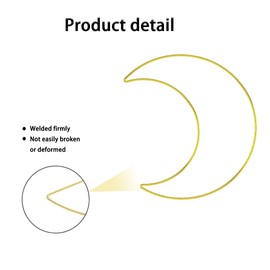 2 Pack Moon Shaped Dream Catcher 12 inches Metal Rings Gold Metal Hoops Macrame Ring for Craft, Macrame Wall Hanging Wedding Wreath Décor (Moon, 2 x 12inch)