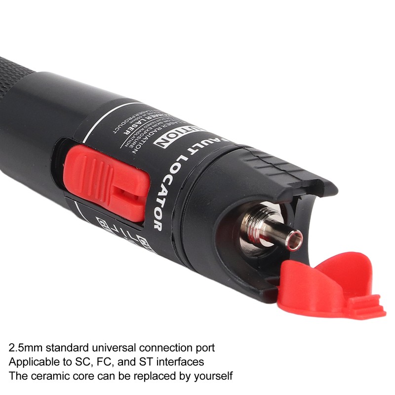 Black Fiber Optic Visual Fault Locator Anti Slip Handle Ergonomic
