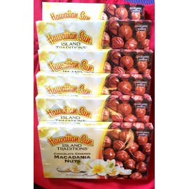 Aloha 6 PACK  HAWAIIAN SUN ISLAND TRADITIONS CHOCOLATE COVERED MACADAMIA NUTS