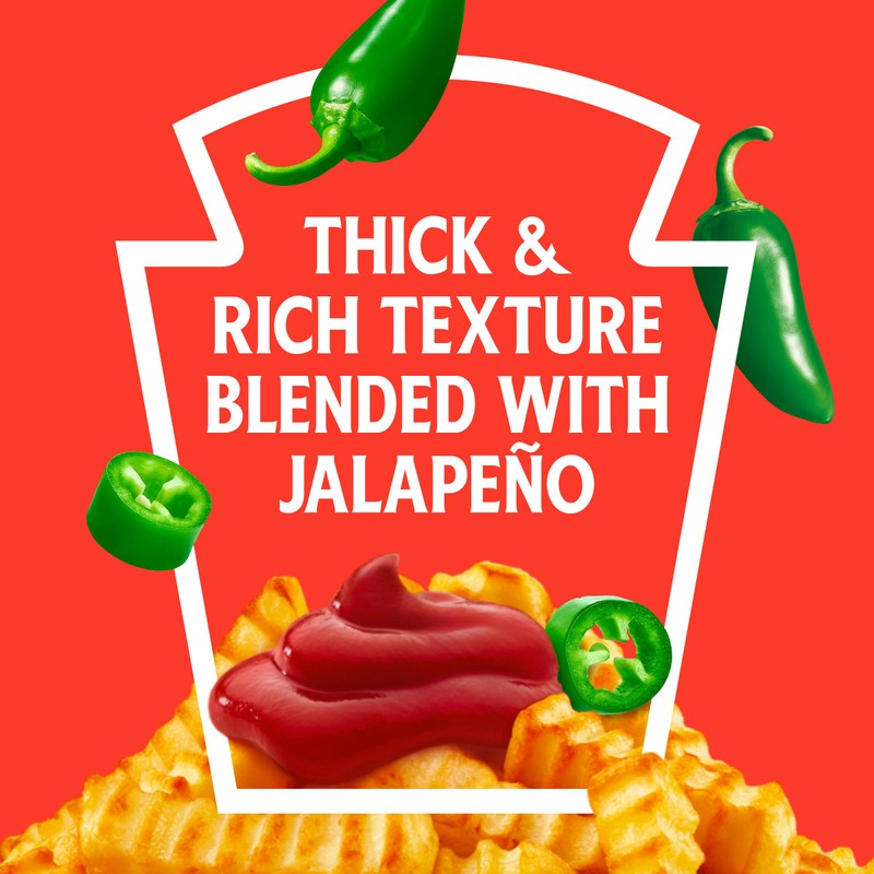 Heinz Tomato Ketchup Blended With Jalapeno, 14 oz Squeeze Bottle