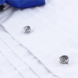 HAWSON Vintage Tuxedo Studs Button for Men Retro Flower Pattern - Best Wedding Business Gifts for Men with Box