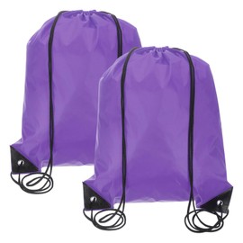 PATIKIL Drawstring Backpack Bags, 2 Pack Sports Cinch Sack Draw String Bag for Sports Gym Yoga Travel Swimming Beach, Purple