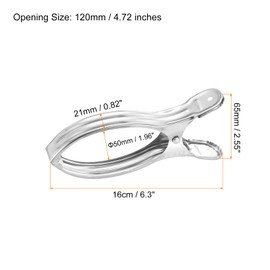 HARFINGTON 6 Pcs Stainless Steel Clothespins 6.3 Inch Pool Cover Clips Beach Chair Clips Clothes Pins Pool Cover Clips Wind Guard for Hanging Clothes Blanket