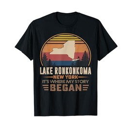 Vintage Lake Ronkonkoma New York Hometown My Story Began T-Shirt