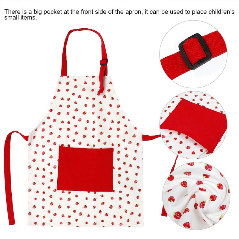 Cotton Pinafore, Cooking Apron Strawberry Pattern Breathable Reasonable Size with
