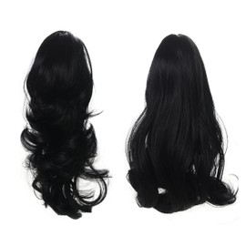 Onedor 15 Synthetic Fiber Curly Ponytail Hair Extension hairpiece with Clip-in Jaw Clips, Dual-Use Hair Extensions (24H613)