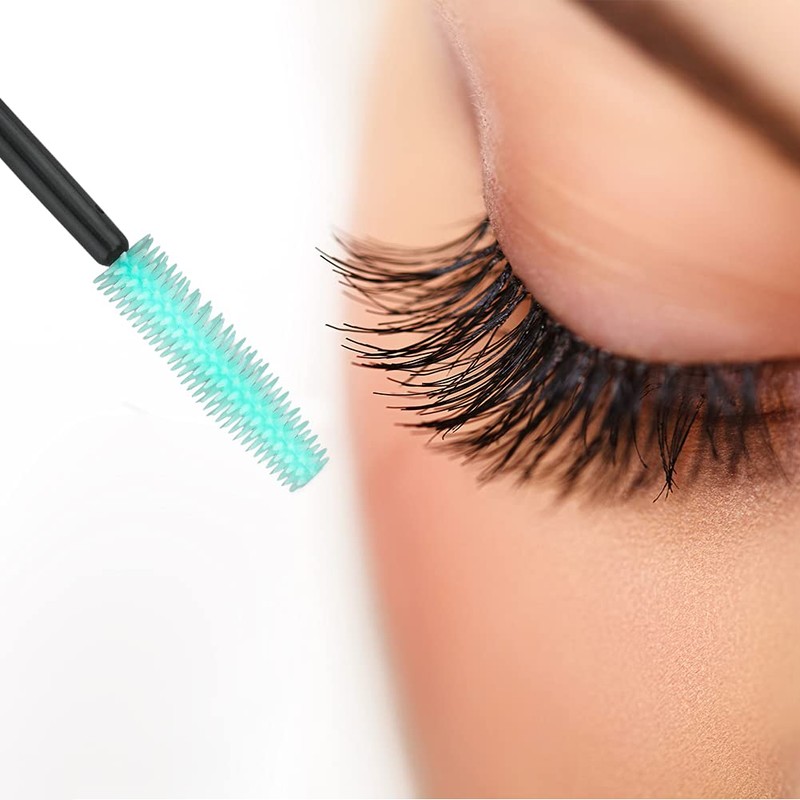 100 brochas de silicona para pestañas (negro y verde)